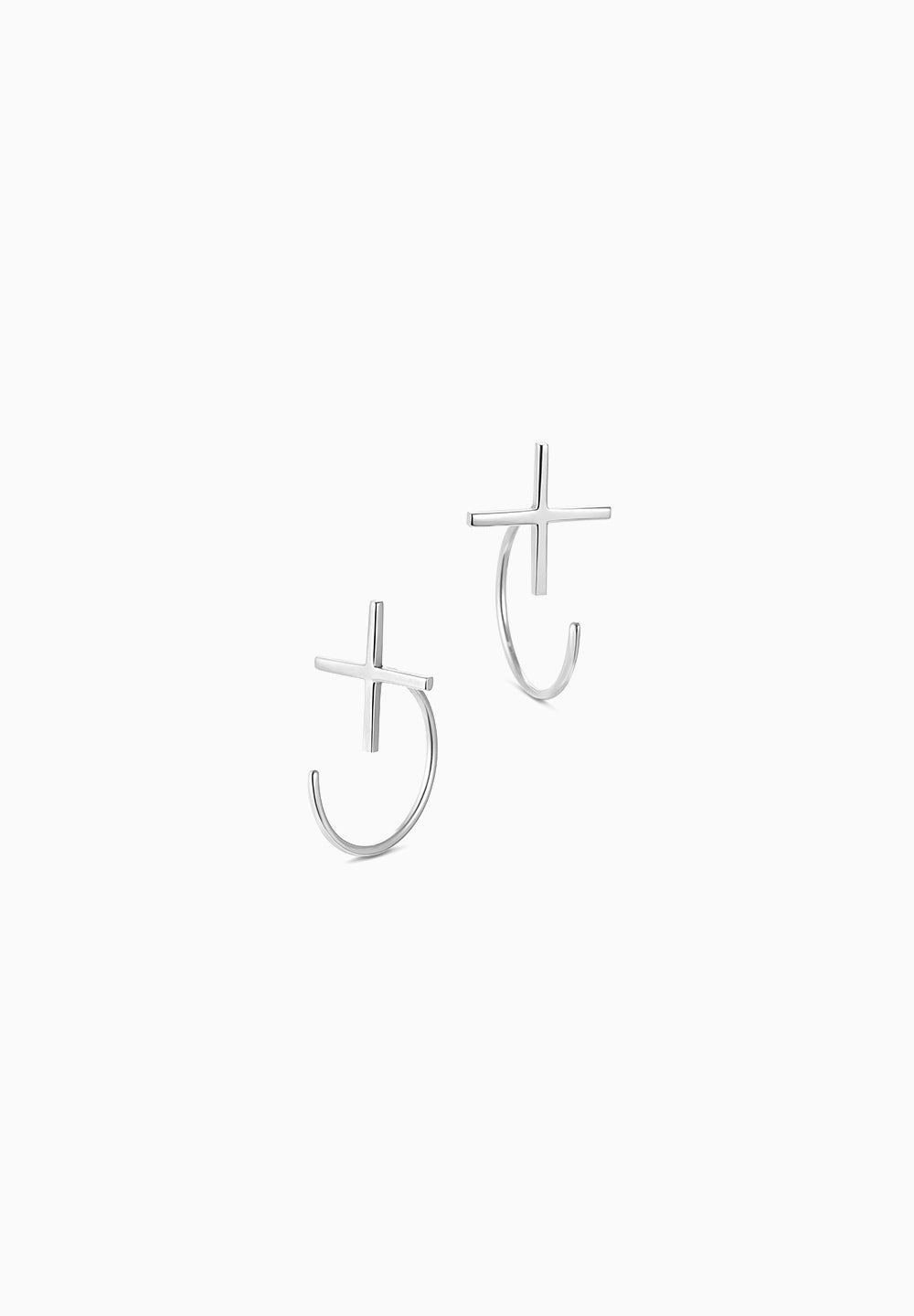 십자가 | 십자가 | 귀걸이 | 스털링 실버 | 크기가 큰