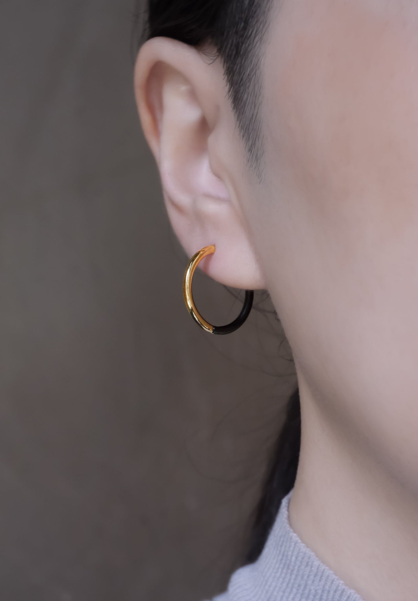 이클립스 | 피어싱 귀걸이 | K18YG, 블랙 로듐 PL. | Φ2.0mm x 20mm
